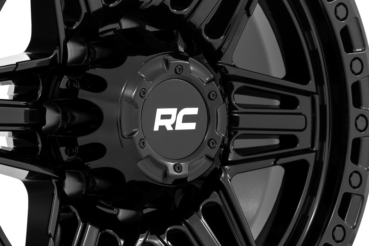76 Series Wheel - Rough Country - Simulated Beadlock - Gloss Black